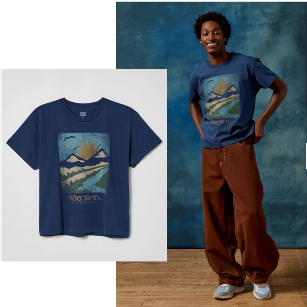 BDG Urban Outfitters Men's Alpine Bonfire Tee Size XL 100% Cotton